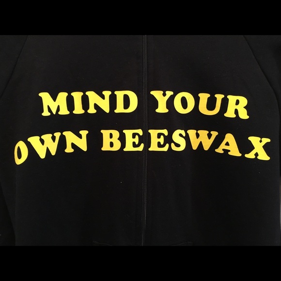 Neighborhoodies Black & Yellow “Mind Your Own Beeswax” 100% Cotton Hoodie - Picture 2 of 5